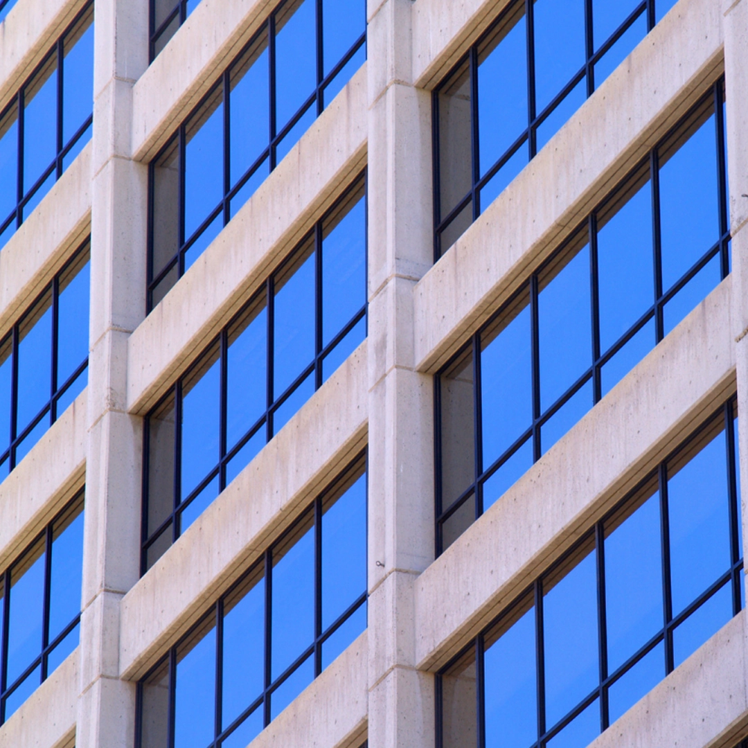 Commercial property with storefront glass and aluminum framing