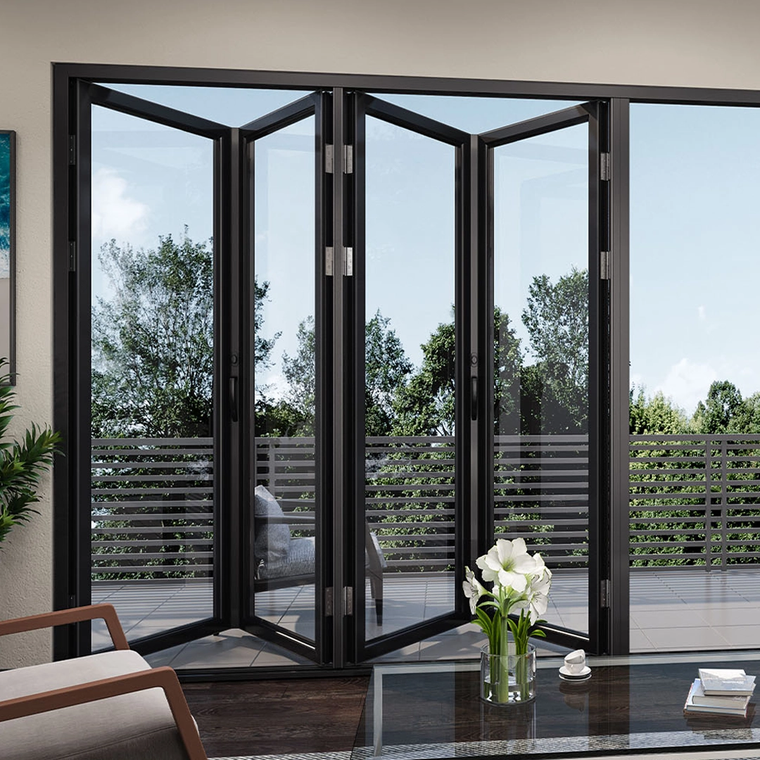 Multi-panel impact bi-fold doors installed on a contemporary property