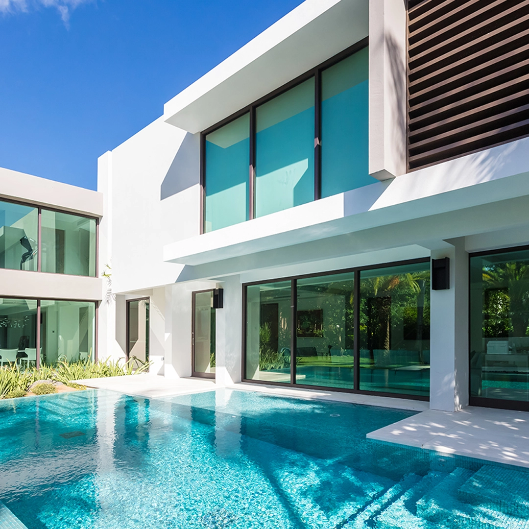 South Florida residence protected with coordinated impact window systems